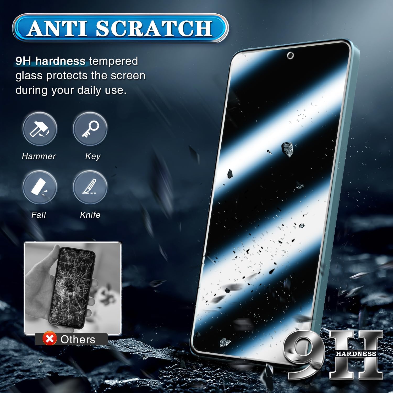 [3-Pack] Screen Protector for Xiaomi Redmi Note 13 Pro 5G Tempered Glass, 9H Hardness, Bubble Free, Easy to Install