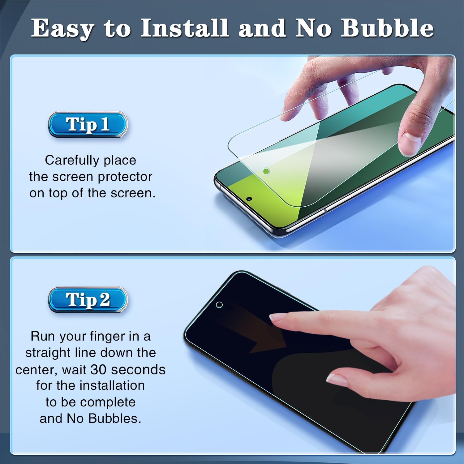 [3-Pack] Screen Protector for Xiaomi Redmi Note 13 Pro 5G Tempered Glass, 9H Hardness, Bubble Free, Easy to Install