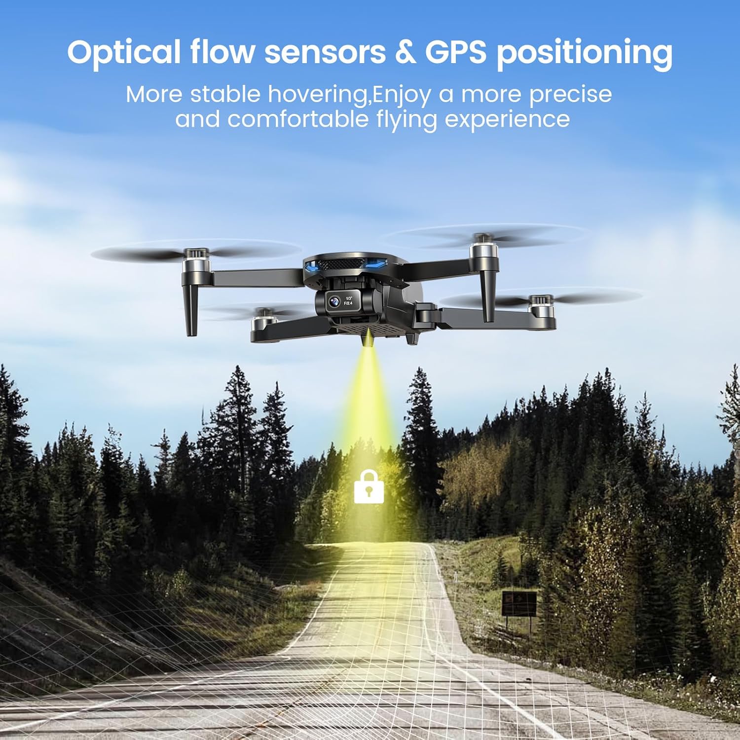 DEERC D65 2 Axis Mechanical Gimbal EIS GPS Drones with Camera for Adults 4K, 249g Foldable FPV Quadcopter Lightweight Drone with 30FPS Video, Brushless Motor, Follow Me, Auto Return, Wind Resistance · v4