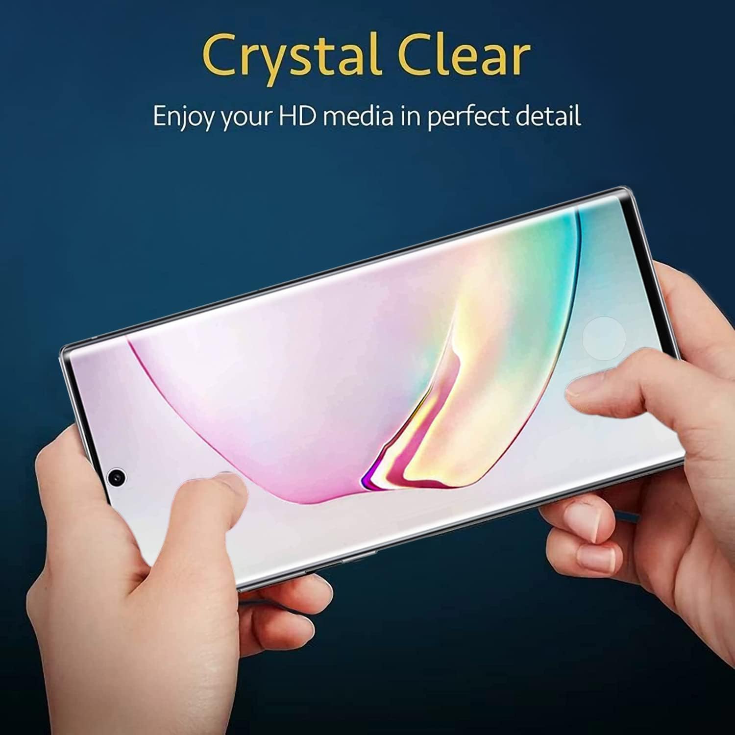 Protecteur d'écran pour Galaxy Note 10 Plus, film de protection d'écran en verre trempé pour Note 10 Plus【Lot de 2】Lot de 2 protecteurs d'objectif d'appareil photo, film de protection d'écran en verre trempé d'une dureté 9H pour Samsung Galaxy Note 10 Plus
