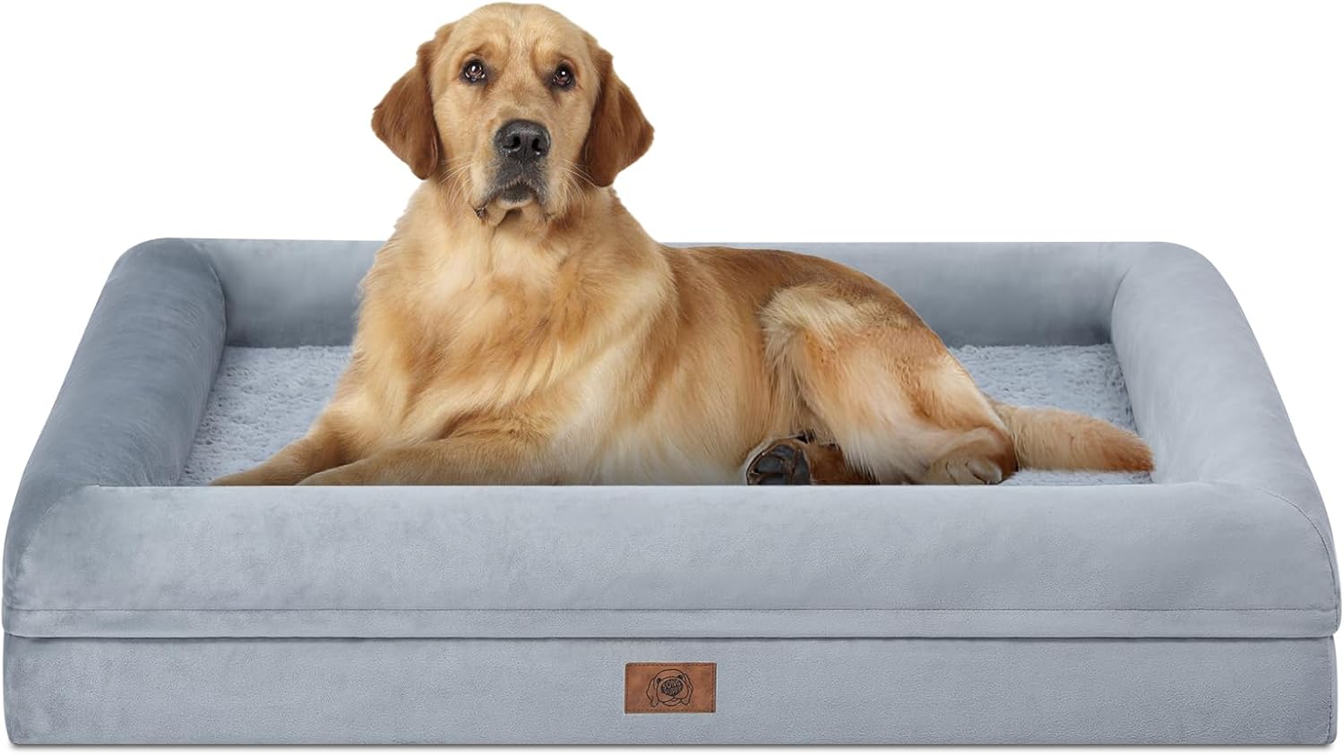 Orthopedic Washable Large Dog Bed: Large Dog Bed Bolster Waterproof - Dog Beds for Medium Large Dogs with Removable Cover · v3
