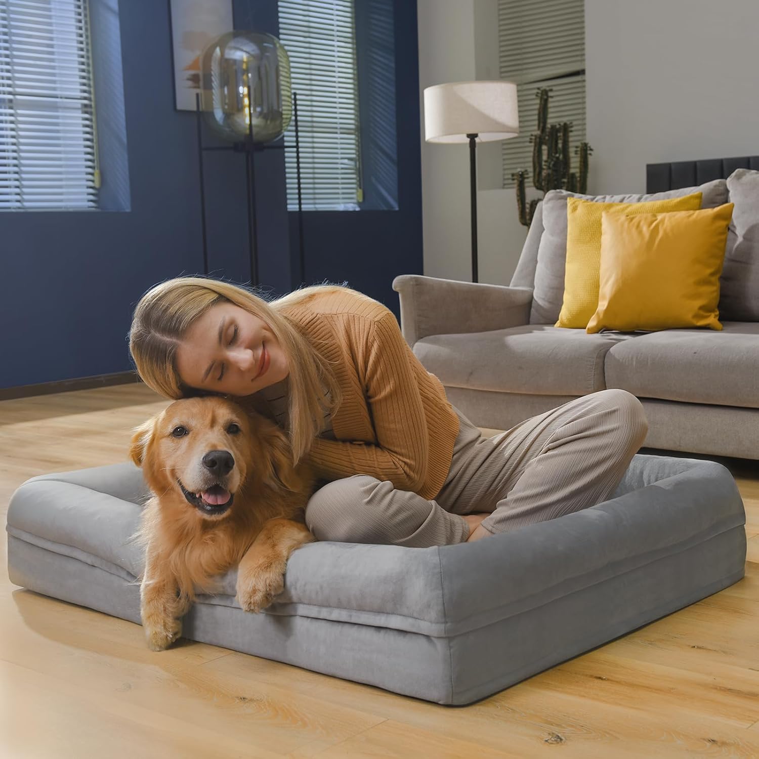 Cuccia ortopedica lavabile per cani di taglia grande: lettino per cani di taglia grande impermeabile - Cucce per cani di taglia media con rivestimento rimovibile