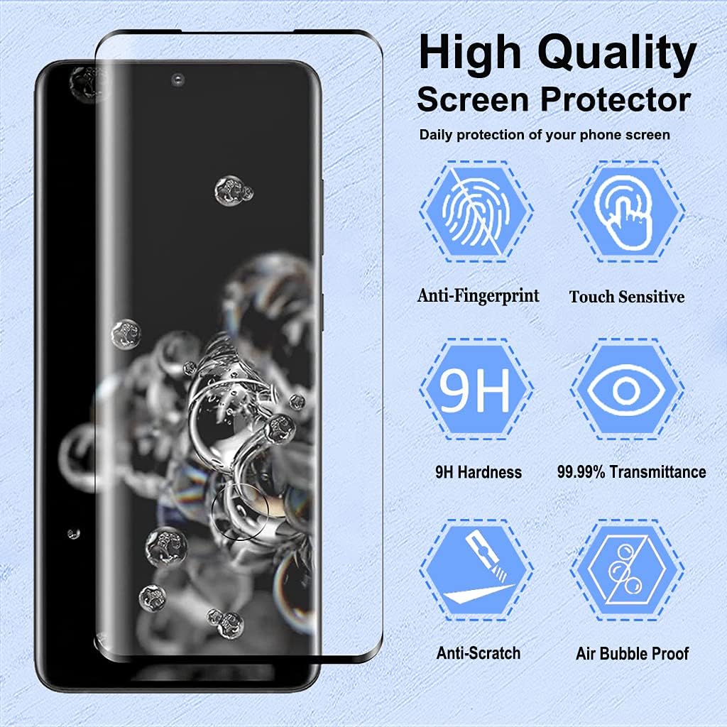 Galaxy S20 Screen Protector, 2 Pack S20 Tempered Glass Screen Protector【2 2 Pack】 2 Pack Camera Lens Protector, 9H Hardness Tempered Glass Screen Protector for Samsung Galaxy S20 · v2