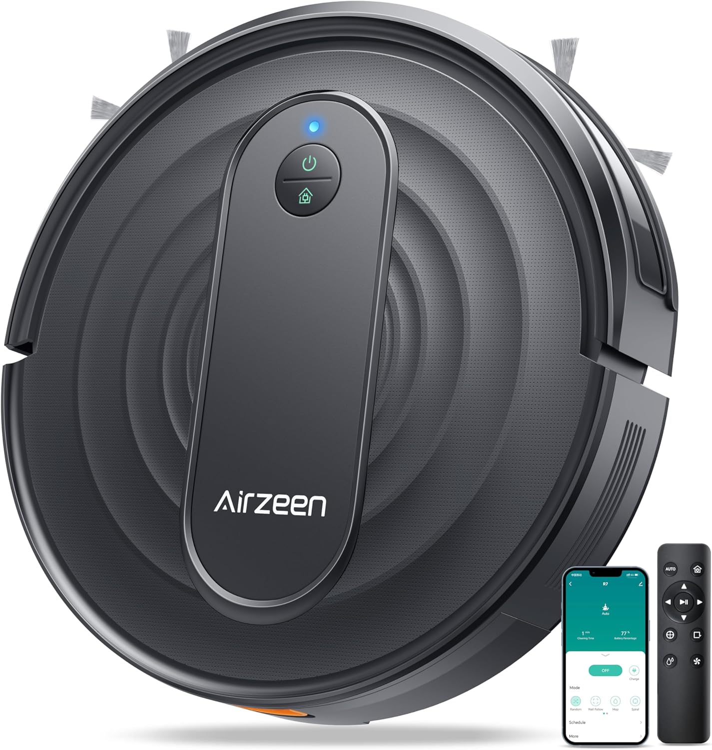 Robot Vacuum Cleaner with 3000Pa Suction,Personalized Cleaning Settings,Auto Self-Charging Robotic Vacuum,Carpet Booster,App/Alexa/Remote Control, Ideal for Pet Hair/Hard Floor/Carpet,R7 · v2