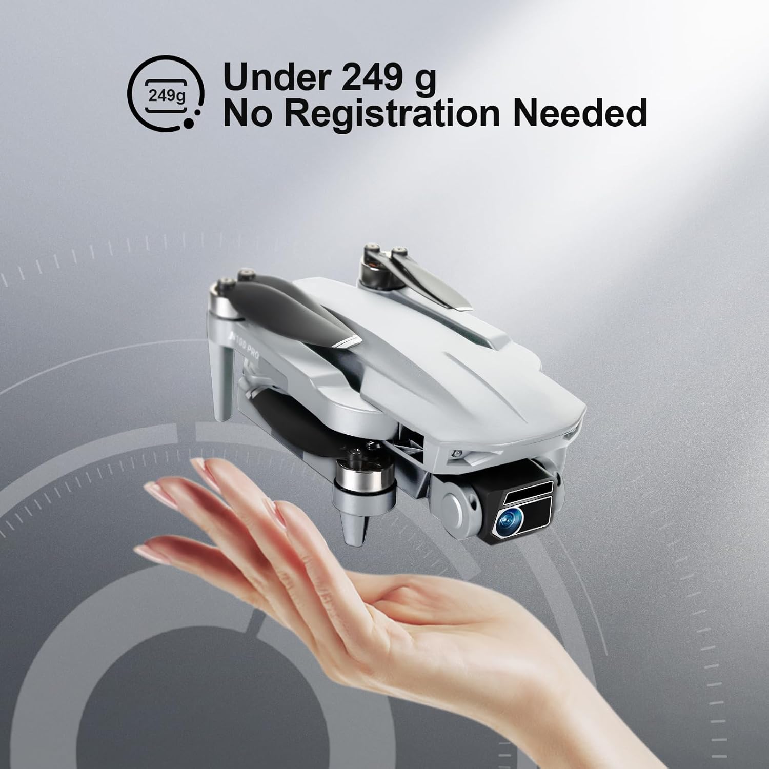 Drone HHD con videocamera 4K per adulti principianti, trasmissione FPV 5G pieghevole 249G, scheda SD da 32 GB inclusa, quadricottero RC, motore brushless, Smart Return Home, modalità Headless e 2 velocità（bianco）