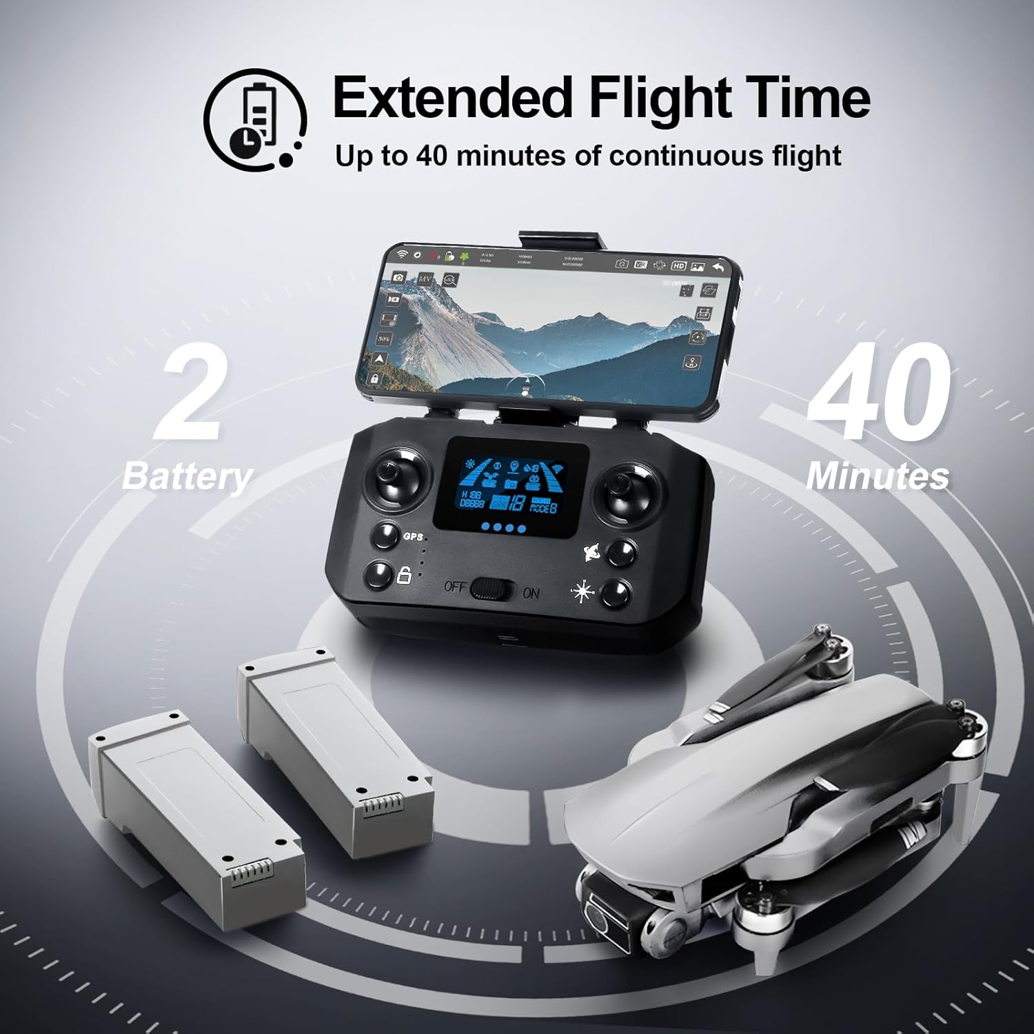 Drone HHD con videocamera 4K per adulti principianti, trasmissione FPV 5G pieghevole 249G, scheda SD da 32 GB inclusa, quadricottero RC, motore brushless, Smart Return Home, modalità Headless e 2 velocità（bianco）