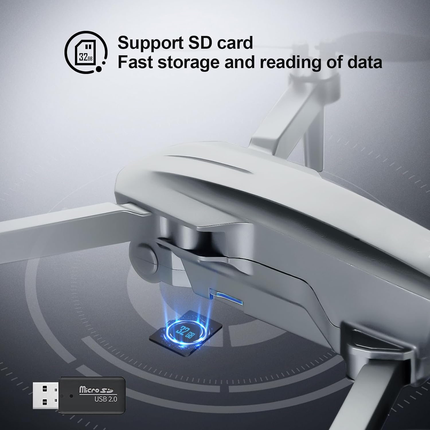 Drone HHD con videocamera 4K per adulti principianti, trasmissione FPV 5G pieghevole 249G, scheda SD da 32 GB inclusa, quadricottero RC, motore brushless, Smart Return Home, modalità Headless e 2 velocità（bianco）