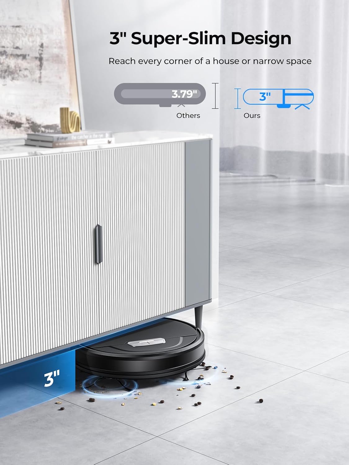 Robot Vacuums and Mop Combo Max 4500Pa Suction Evol 3 Robotic Vacuum Cleaner with Auto Carpet Boost, Self-Charging, AppRemoteamp;Voice Control, Ideal for Pet Hair and Carpets (Black) · v2