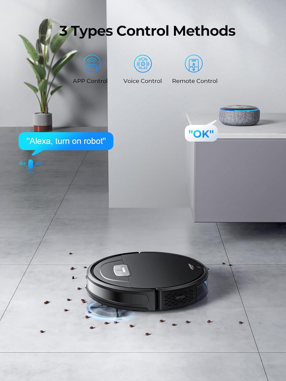 Robot Vacuums and Mop Combo Max 4500Pa Suction Evol 3 Robotic Vacuum Cleaner with Auto Carpet Boost, Self-Charging, AppRemoteamp;Voice Control, Ideal for Pet Hair and Carpets (Black) · v2