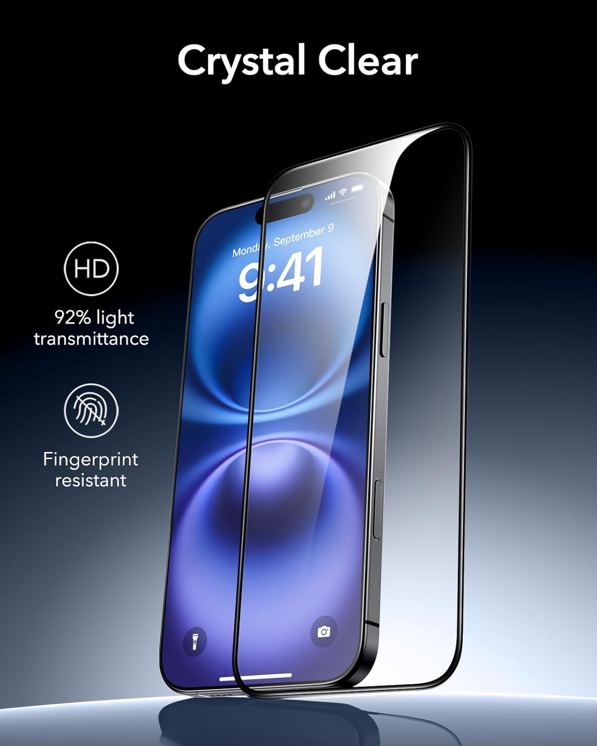 ESR 3 Pack 9H  Glass for iPhone 16 / iPhone 15 Screen Protector, [Military Grade Shatterproof  Longest Durable] Full Coverage Tempered Glass with Updated Easy Installation Tool