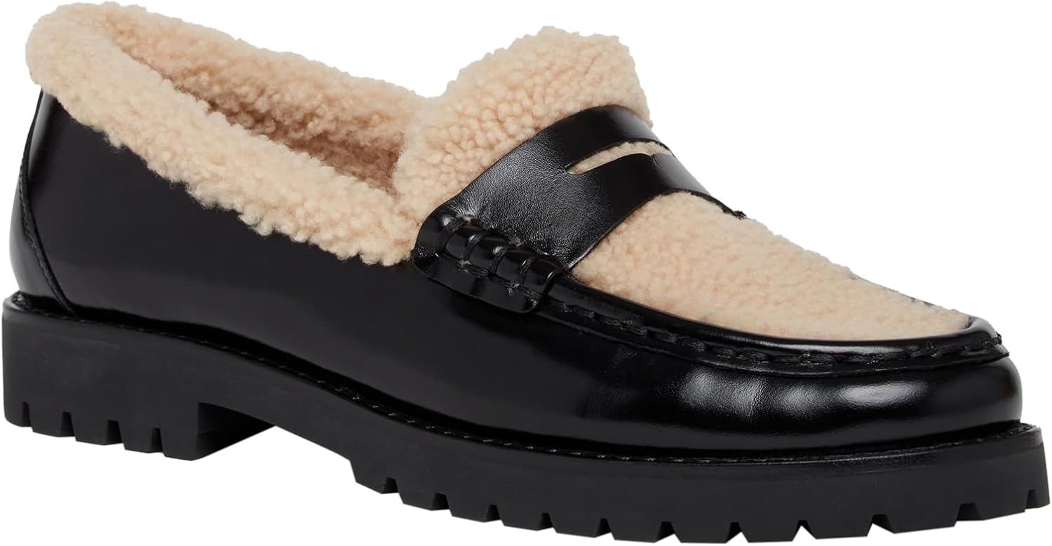 PAIGE Womens Ellis Shearling Flat Loafer · v2