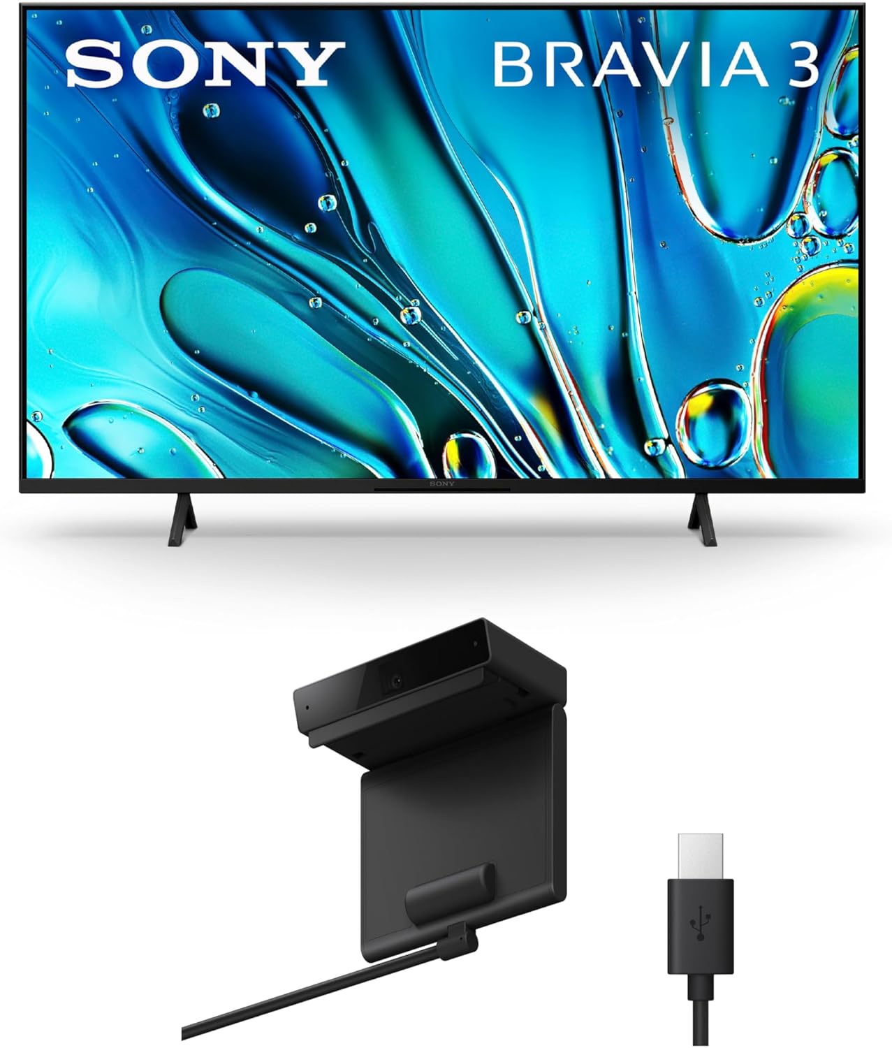 TV Sony 4K Ultra HD da 43 pollici BRAVIA 3 LED Smart Google TV BRAVIA CAM (CMU-BC1) compatibile con alcuni televisori del 2022, 2023 e 2024
