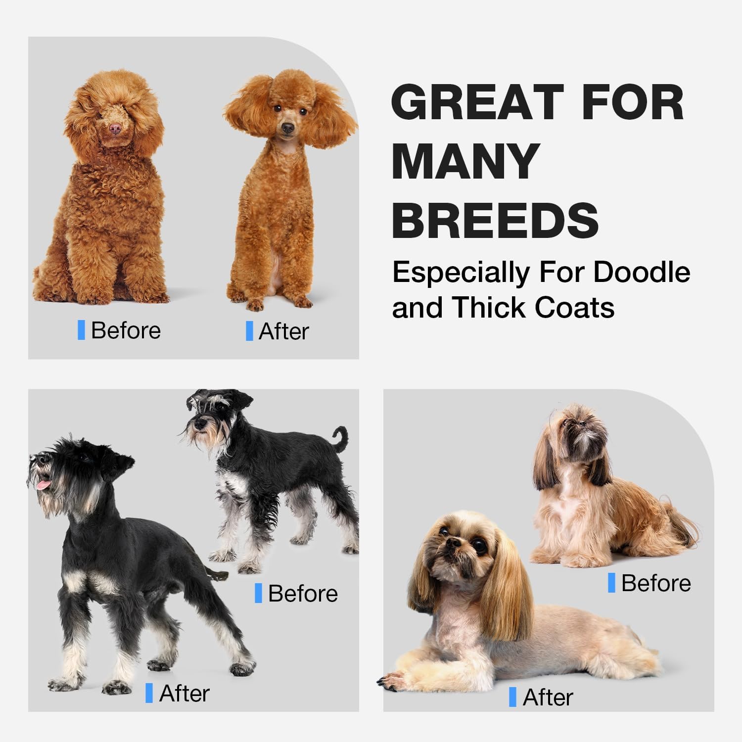 Dog Clippers for Grooming, Pet Grooming Supplies Kit, Professional Grooming Clippers for Thick Heavy Coats Low Noise Rechargeable Hair Trimmers with Ceramic Blade for Dogs Cats Animals · v3