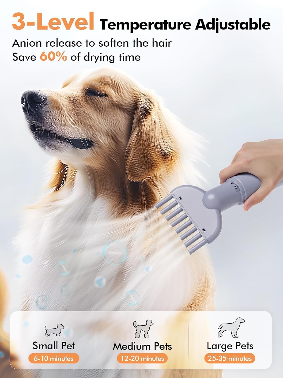 Kit aspirateur de toilettage pour chiens, aspirateur pour mue, sèche-cheveux, brosse à chien 9 en 1 avec tondeuses électriques pour animaux de compagnie, température de vitesse réglable de 21 kPa, température, vitesse réglable, 21 kPa, boîte à poussière de 3 L