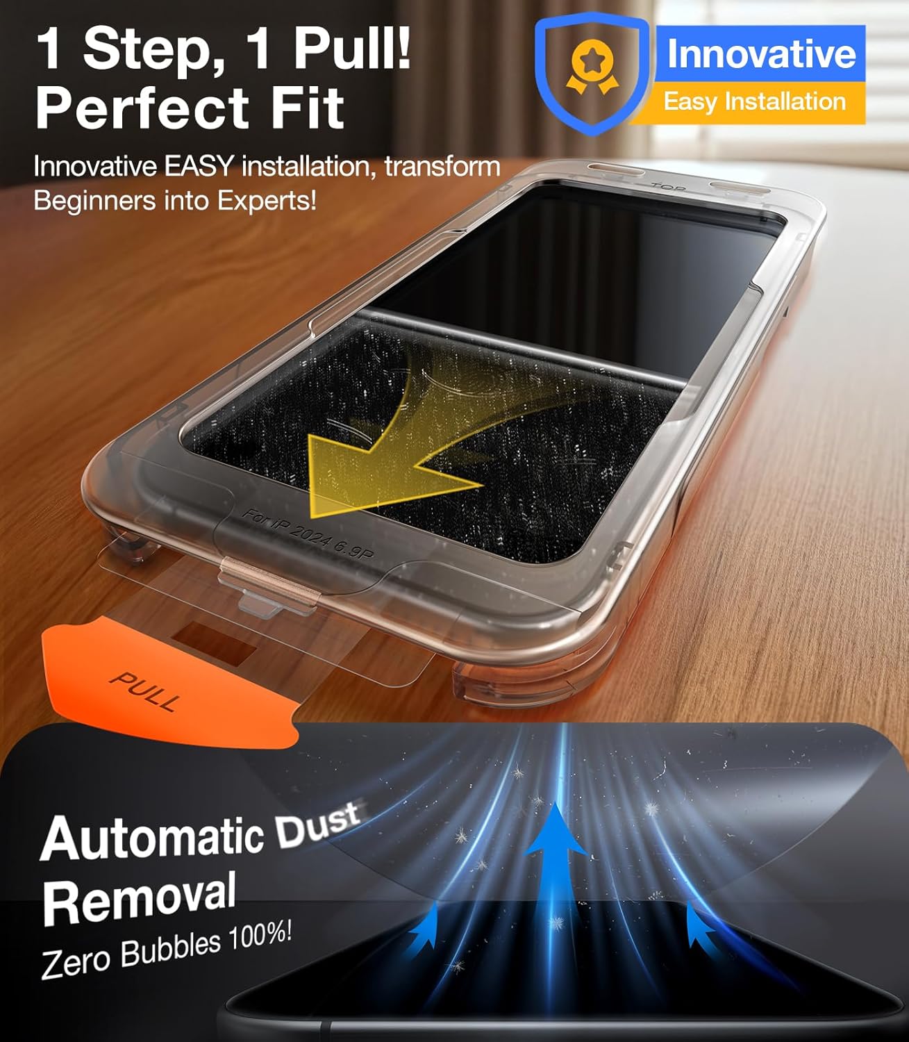 واقي شاشة UltraGlass Unbreak Top 9H Glass لهاتف iPhone 16 Pro Max [مضاد للانعكاس بدرجة عسكرية مقاوم للكسر] زجاج مقوى [تغطية كاملة] متين لأطول فترة