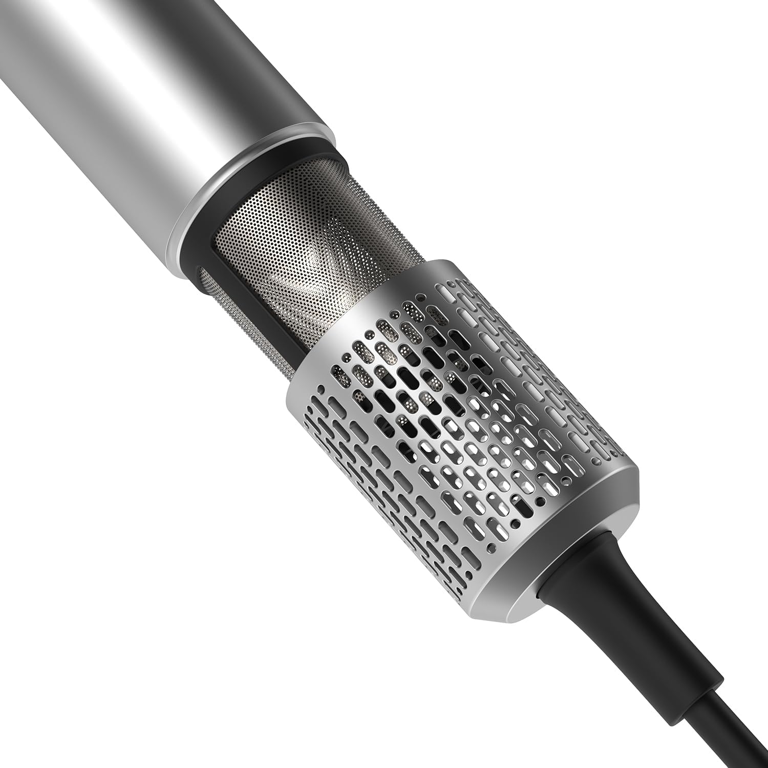 Ionische haardroger voor krullend haar, borstelloze motor van 110.000 toeren per minuut, diffuser, glad mondstuk, lichtgewicht, stil, sneldrogend (grijs)