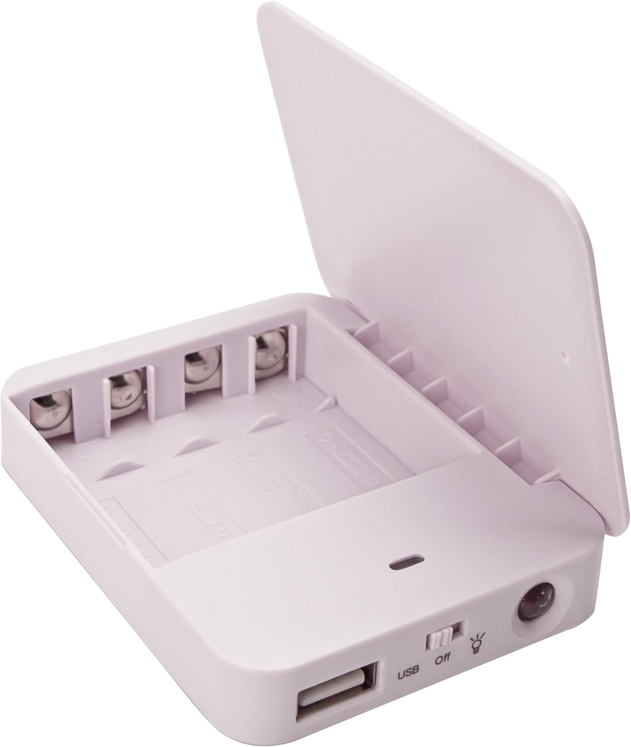 Support de chargeur de téléphone alimenté par piles 4AA, support de batterie pour le chargement d'urgence, support de recharge USB portable avec 4 emplacements pour batteries (piles non incluses)
