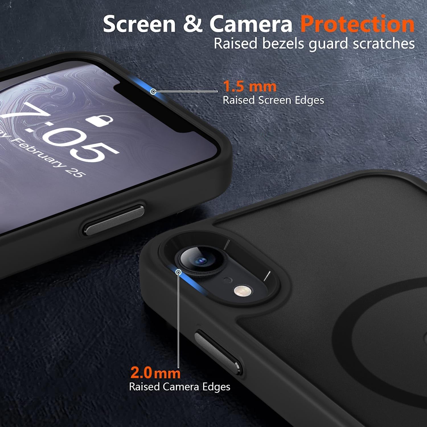 MOCCA Strong Magnetic for iPhone XR Phone Case, [Compatible with Magsafe][Mil-Grade Drop Protection] Slim Thin Translucent Matte Protective Cover Case for iPhone XR Case 6.1', Black · v7