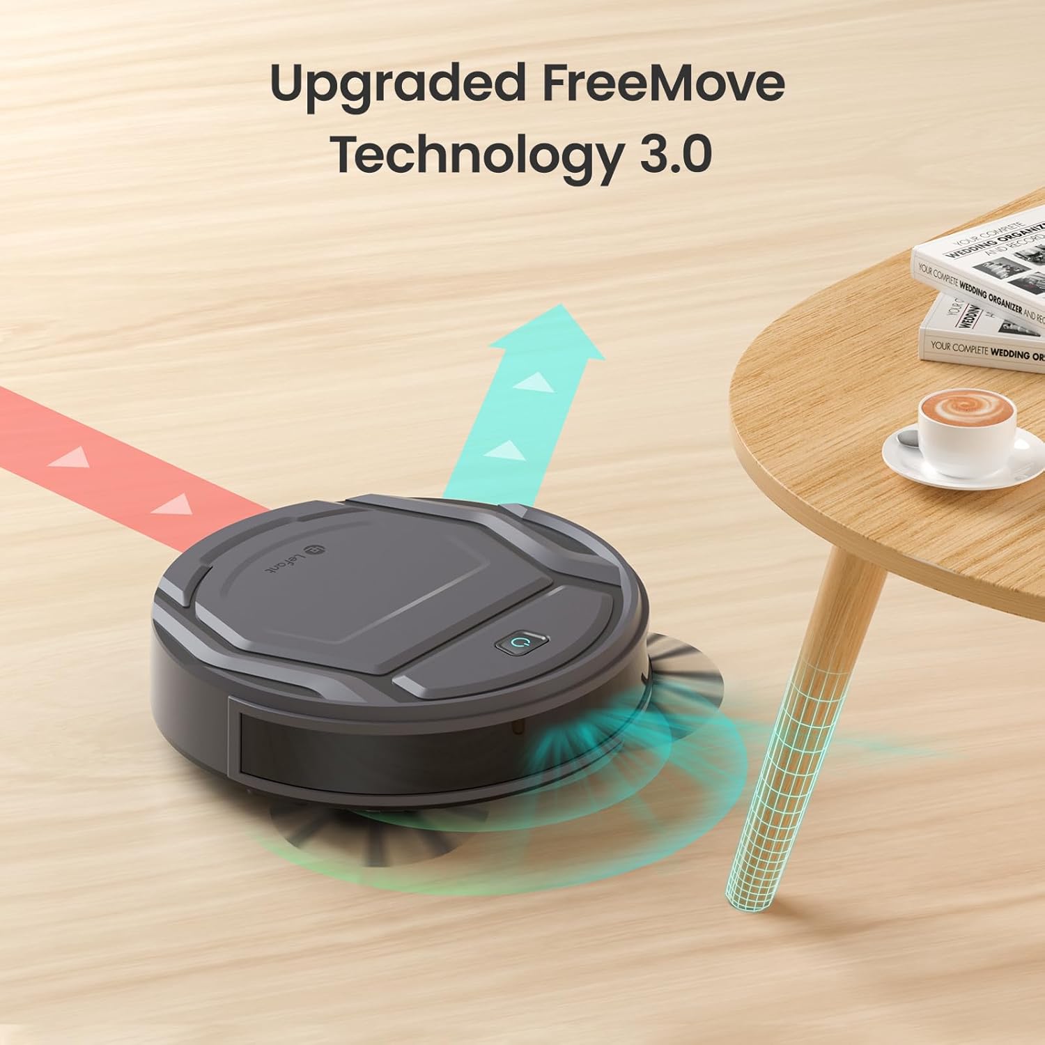 Lefant Roboter-Staubsauger M210 Pro, schlank, leise, 2200 Pa Saugleistung, selbstladender Roboter-Staubsauger mit 120 Minuten, Freemove 3.0, WiFi/App/Alexa, 6 Reinigungsmodi, ideal für harte Böden, Tierhaare, niedriger Teppich, Grau