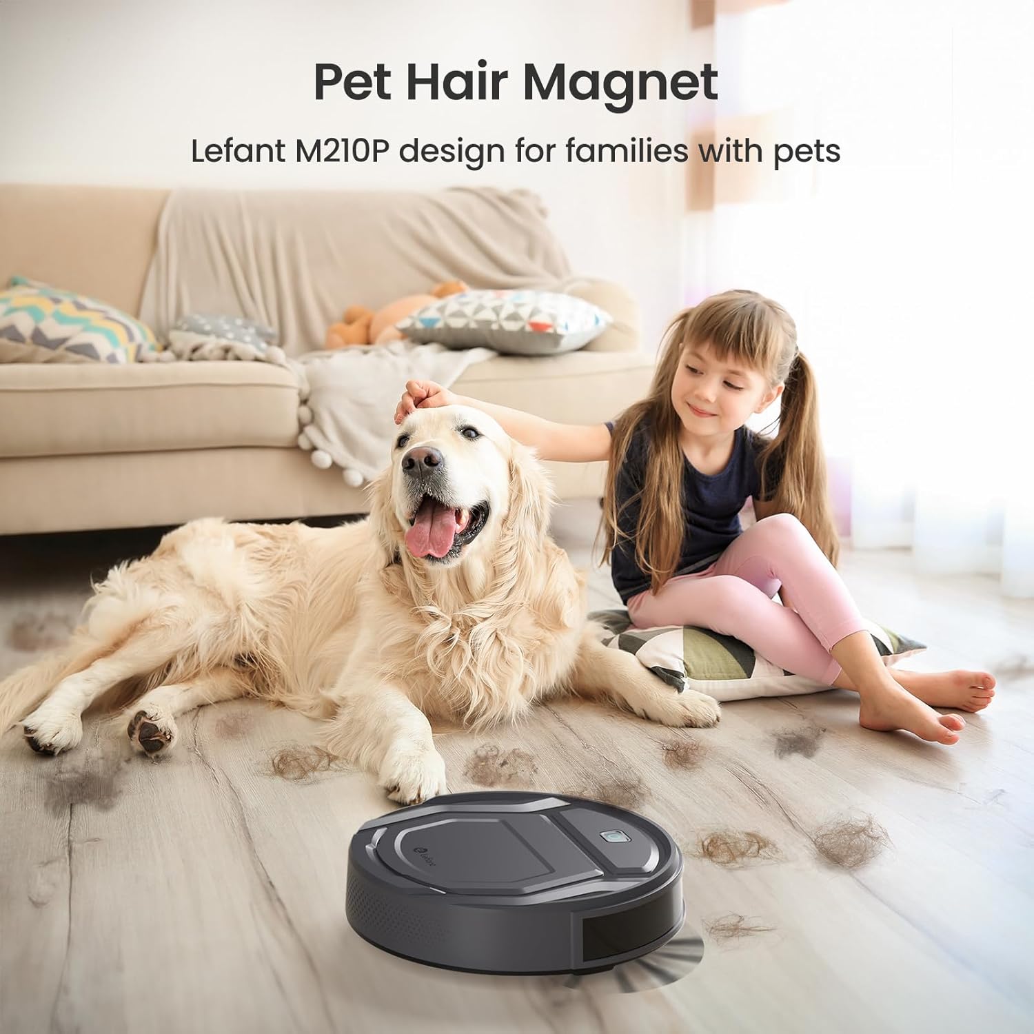 Lefant Roboter-Staubsauger M210 Pro, schlank, leise, 2200 Pa Saugleistung, selbstladender Roboter-Staubsauger mit 120 Minuten, Freemove 3.0, WiFi/App/Alexa, 6 Reinigungsmodi, ideal für harte Böden, Tierhaare, niedriger Teppich, Grau