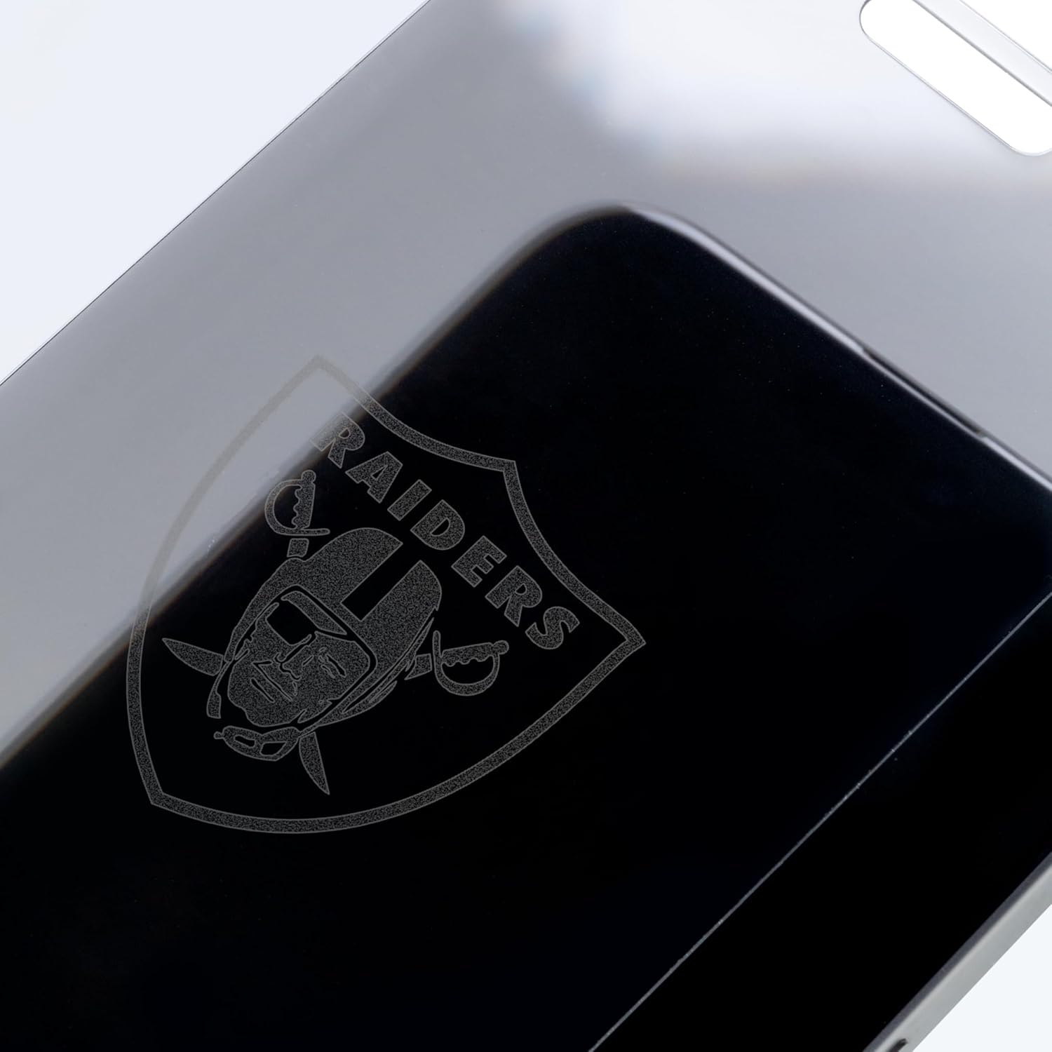 NFL Screen Protector Las Vegas Raiders for iPhone 15 Pro Max/15 Plus, Tempered Glass Officially Licensed Custom Design - Disappearing Logo, Case Friendly, Scratch Resistant Tempered Glass Screen