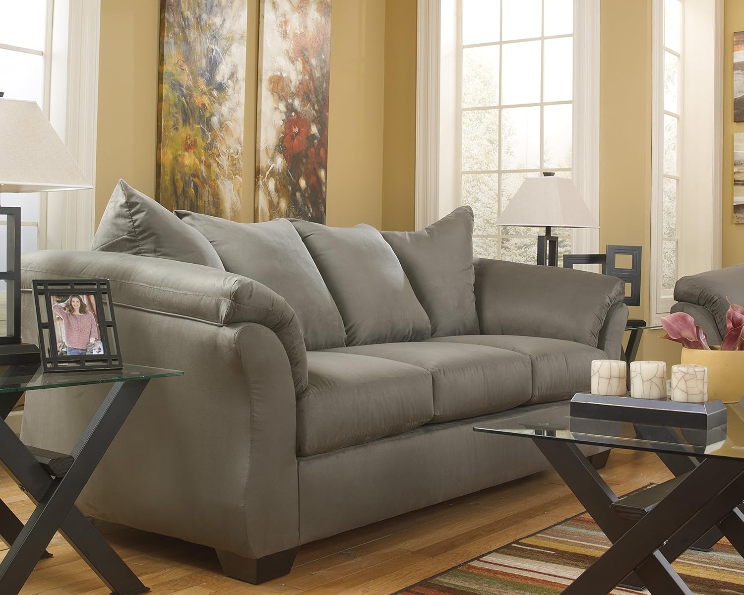 Signature Design by Ashley Darcy Casual Plush Sofa and Loveseat, Grayish Brown · v2