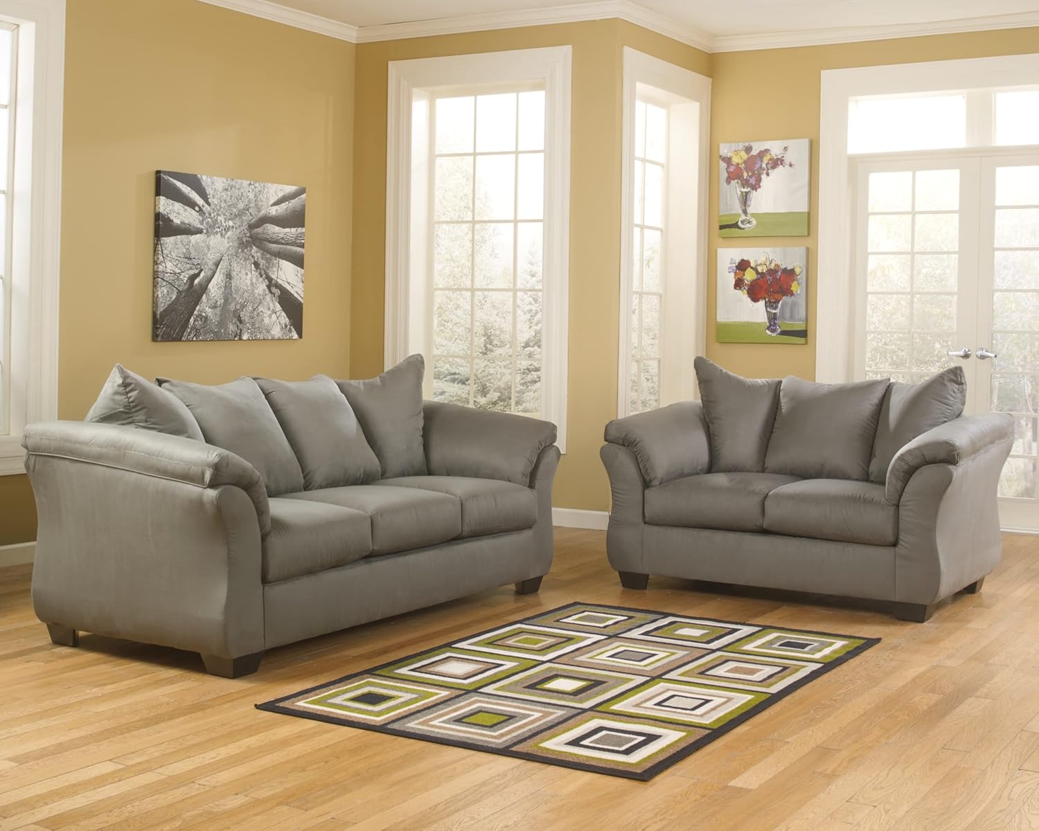 Signature Design by Ashley Darcy Casual Plush Sofa and Loveseat, Grayish Brown · v2