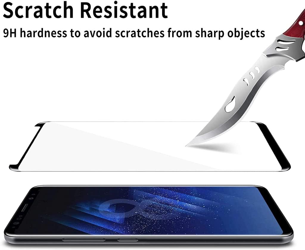 Protecteur d'écran pour Galaxy S8, lot de 3 protecteurs d'écran en verre trempé pour Samsung Galaxy S8, installation facile, film de protection d'écran en verre trempé 3D d'une dureté 9H pour Samsung Galaxy S8【Lot de 3】