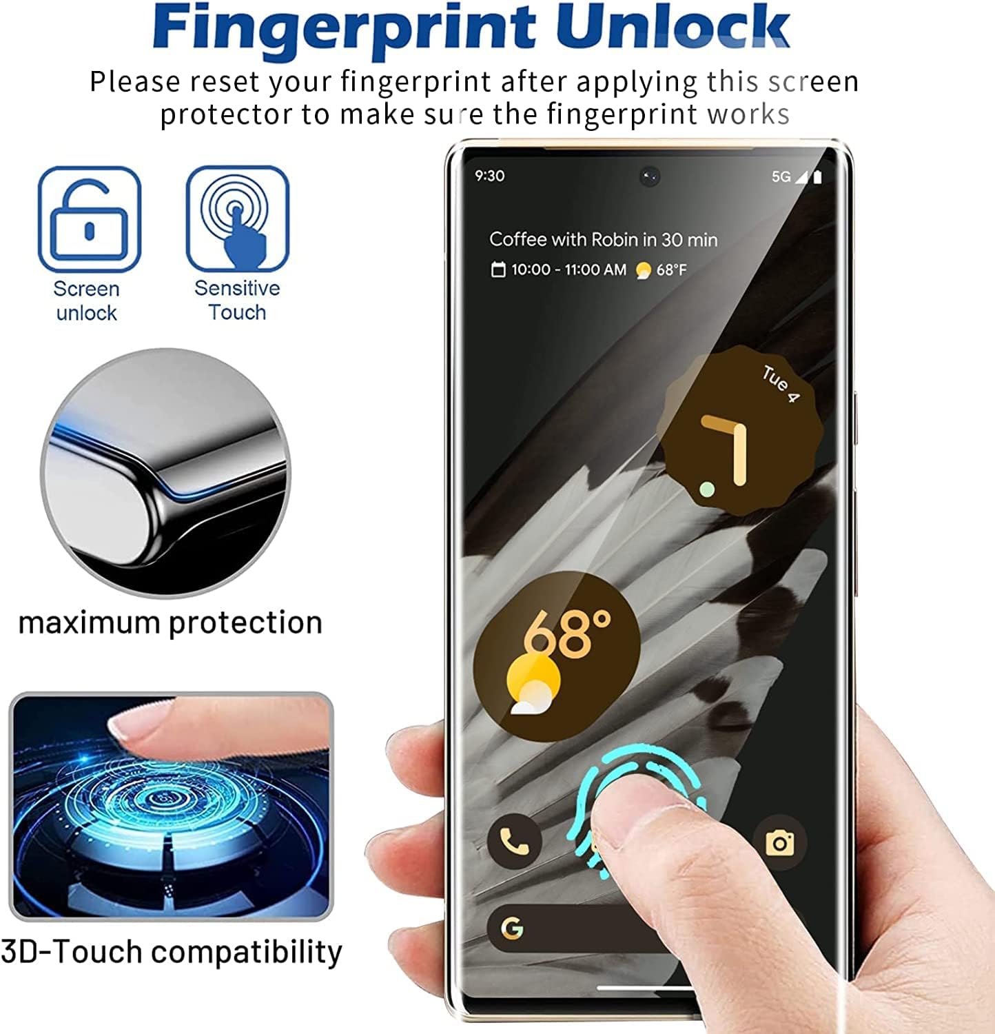 3 Pack for Google Pixel 7 Pro Screen Protector, Pixel 7 Pro Tempered Glass Screen Protector, 1 Pack Camera Lens Protector, 9H Hardness Tempered Glass Screen Protector for Google Pixel 7 Pro【3 1 Pack】