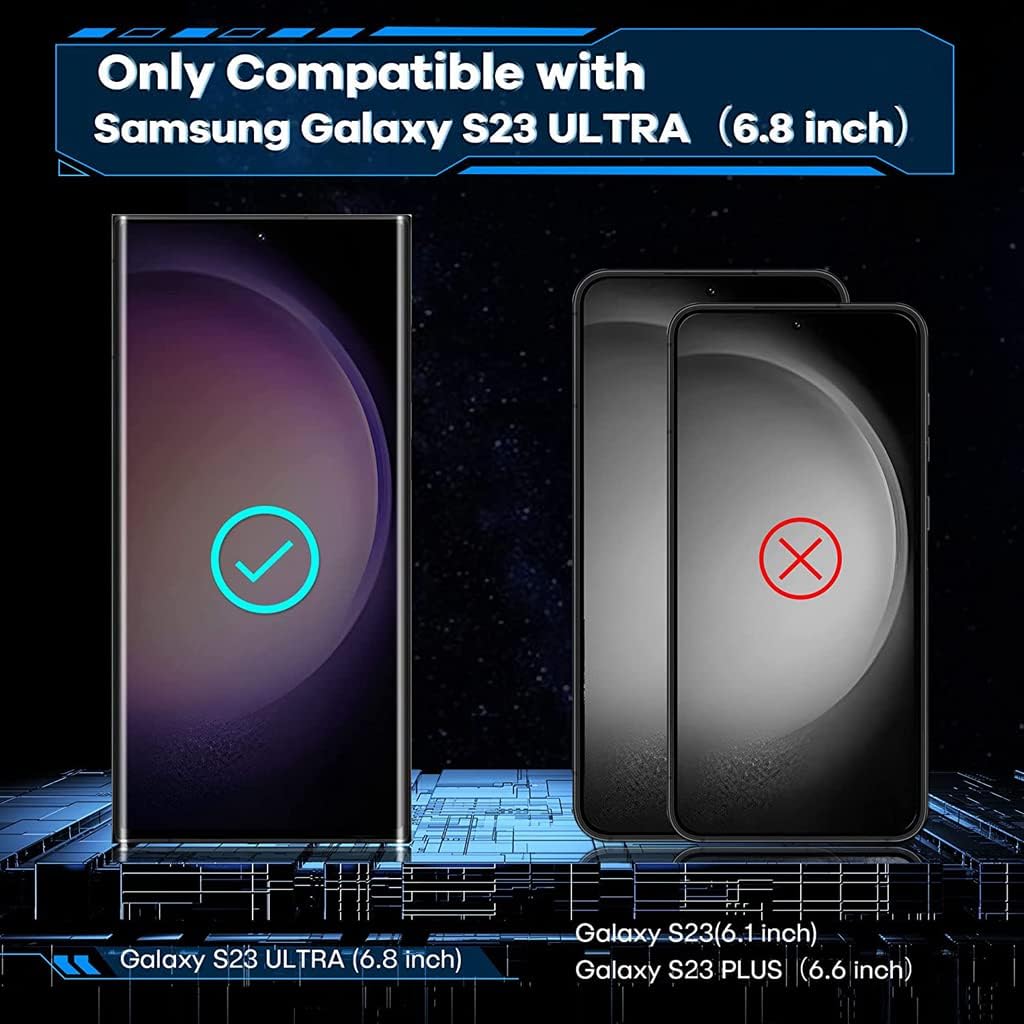 Galaxy S23 Ultra Screen Protector, S23 Ultra Tempered Glass Screen Protector, 1 Pack Camera Lens Protector, 9H Hardness Tempered Glass Screen Protector for Samsung Galaxy S23 Ultra【3 1 Pack】