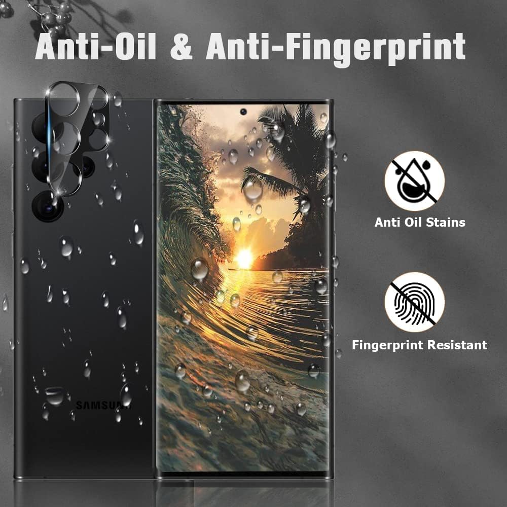 Galaxy S23 Ultra Screen Protector, S23 Ultra Tempered Glass Screen Protector, 1 Pack Camera Lens Protector, 9H Hardness Tempered Glass Screen Protector for Samsung Galaxy S23 Ultra【3 1 Pack】