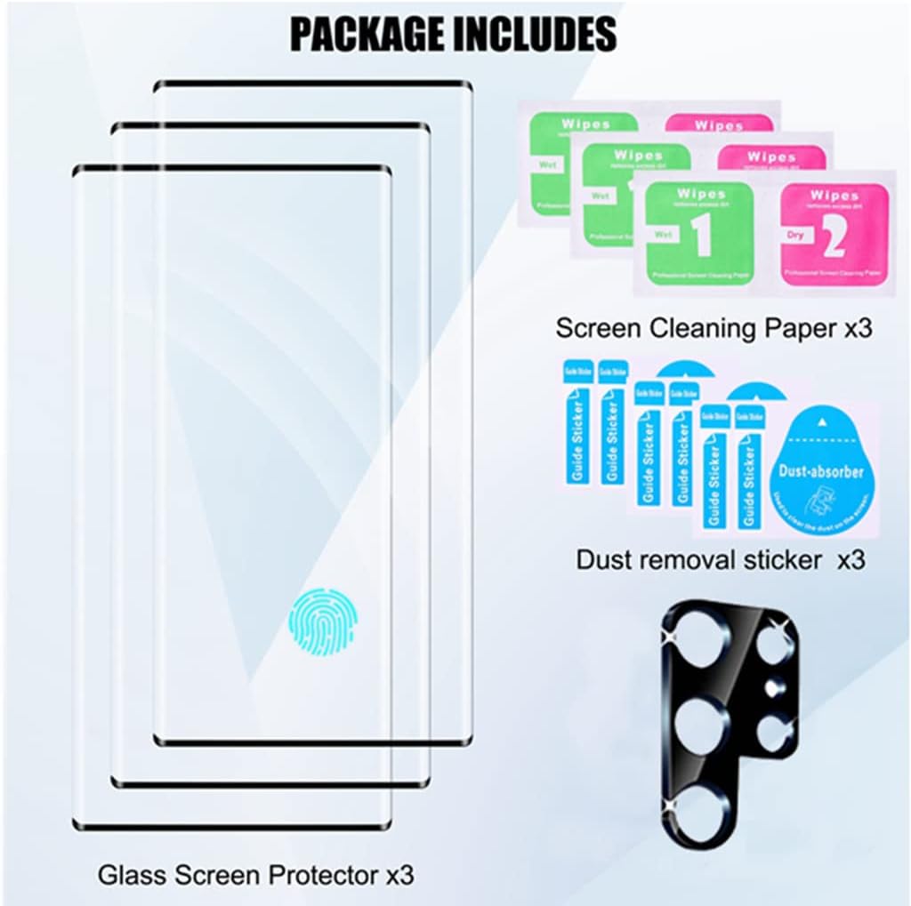 Galaxy S23 Ultra Screen Protector, S23 Ultra Tempered Glass Screen Protector, 1 Pack Camera Lens Protector, 9H Hardness Tempered Glass Screen Protector for Samsung Galaxy S23 Ultra【3 1 Pack】