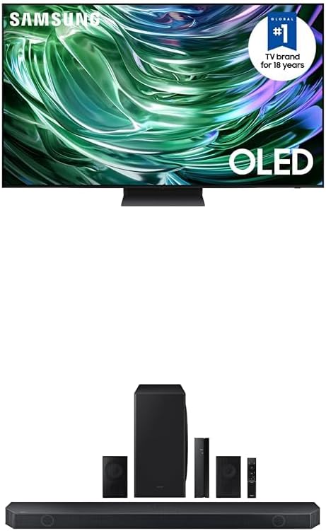 SAMSUNG 83-Inch Class OLED 4K S90D Series HDR  Smart TV w/Dolby Atmos, (QN83S90D, 2024 Model) HW-Q910D 9.1.2 ch Soundbar w/Dolby Audio, Surround Sound Expansion, Adaptive Sound, 2024