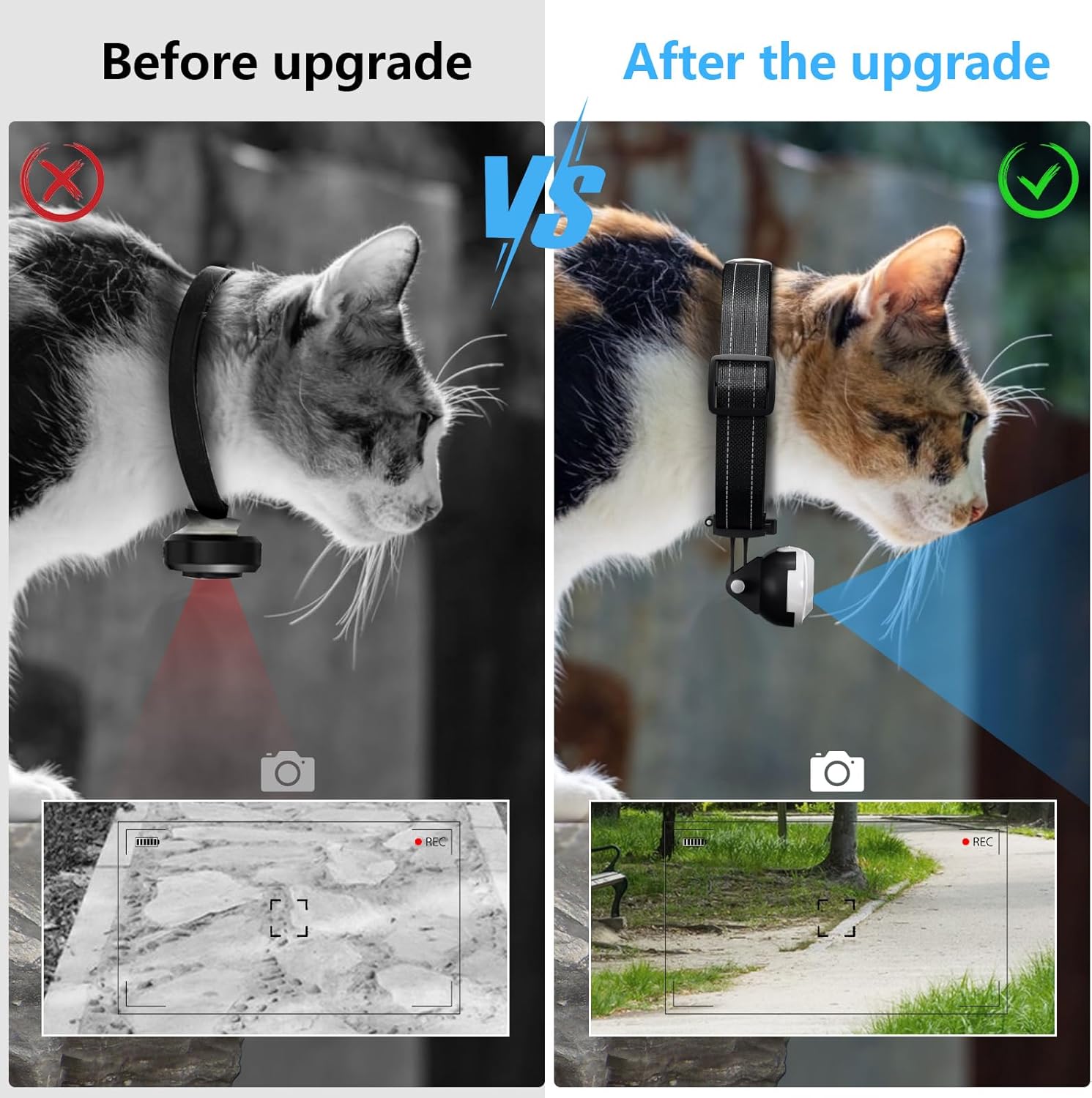 HD 1080P Cat Camera Collar with Video Record Wireless Mini Sport Cam,Small Action Cameras,Body Camera for Pet Supplies/Stuff,Outdoor/Inoor Birthday Gift No WiFi · v5