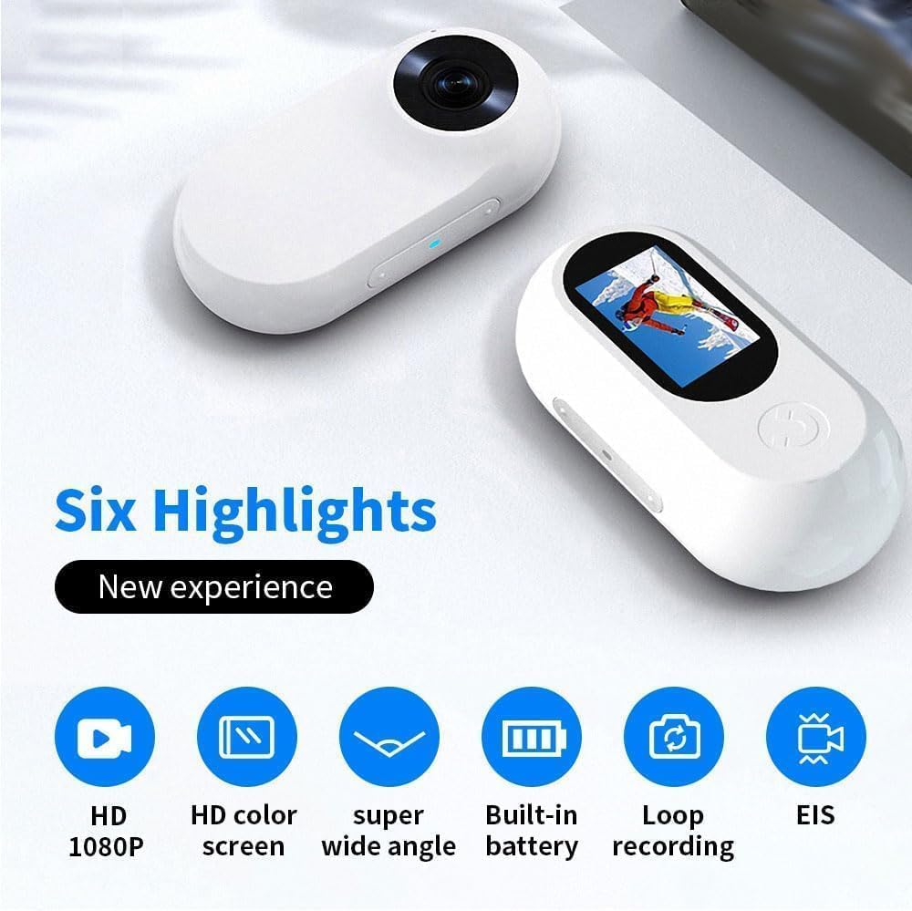 HD 1080P Cat Camera Collar with Video Record Wireless Mini Sport Cam,Small Action Cameras,Body Camera for Pet Supplies/Stuff,Outdoor/Inoor Birthday Gift No WiFi · v5