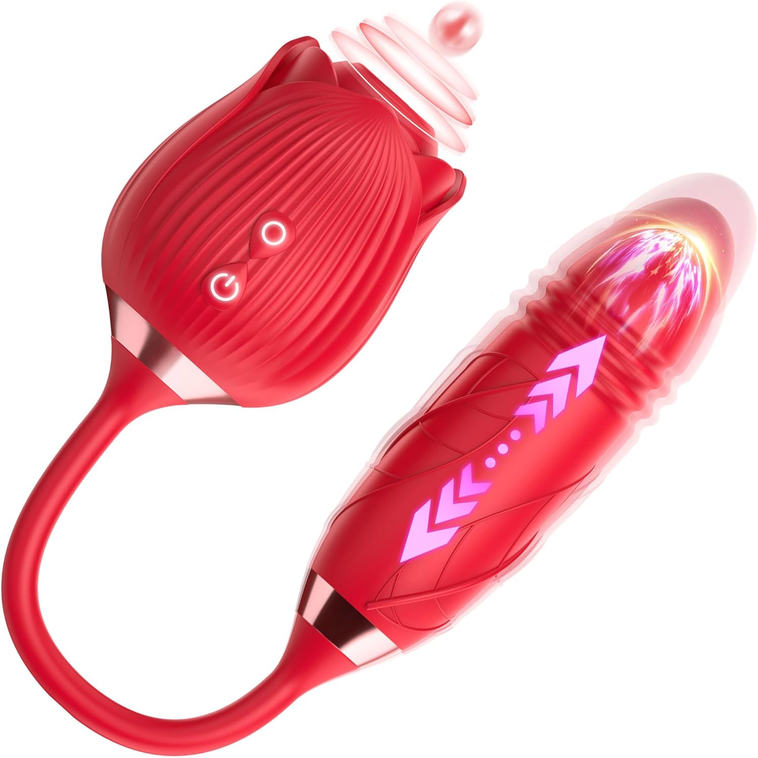 Rose Sex Toy Dildo Vibrator, 10 Sucking G Spot Vibrators Thrusting Vibrator Dildos with 10 Thrusting Vibrating Modes, Female Sex Toys Adult Toy Sucking Vibrator, Adult Toys Couple Sex Toys · v2
