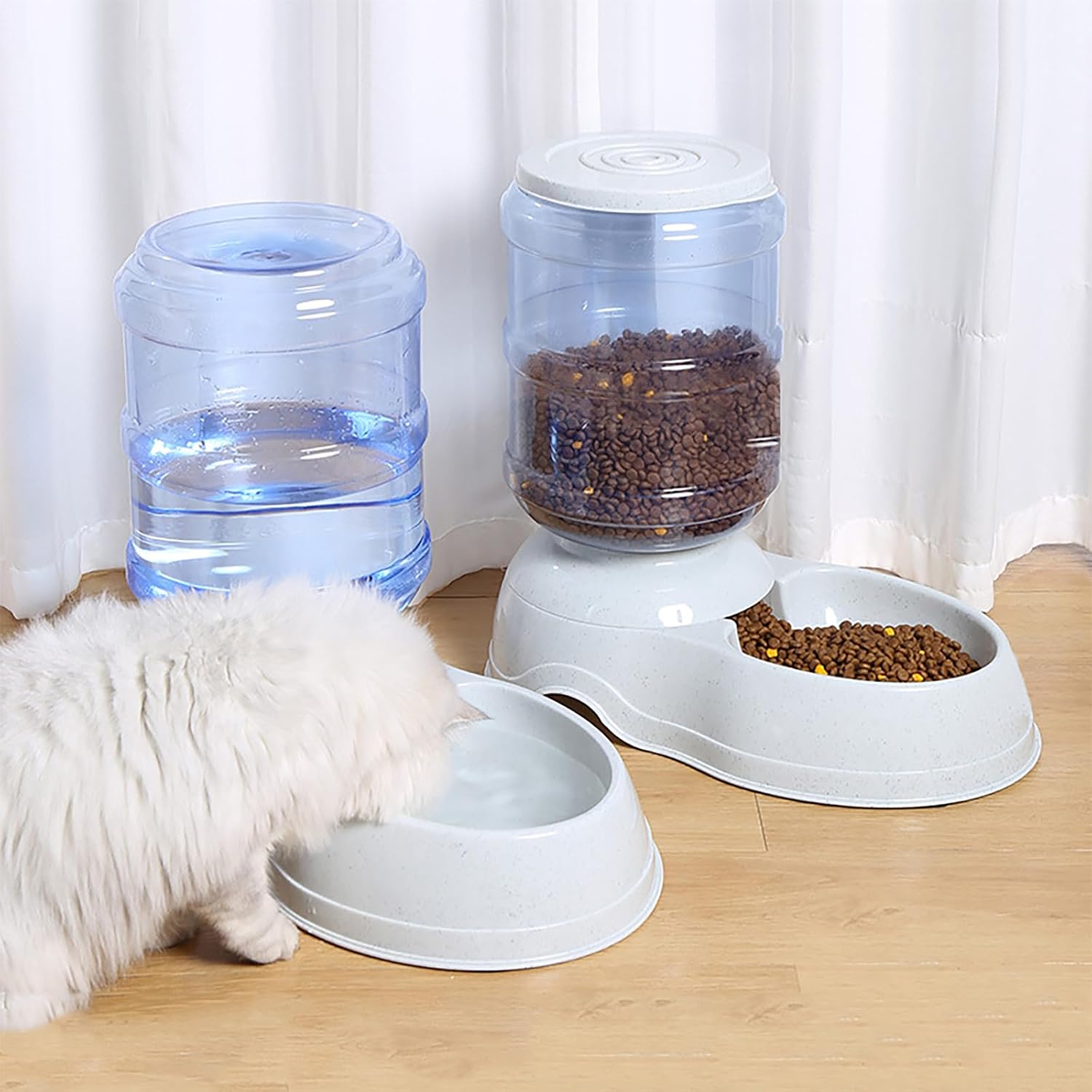 Mangeoire automatique pour chiens et distributeur d'eau pour grands chiens, ensemble de distribution d'eau et de nourriture par gravité pour chiens et chats de 3 gallons avec bol de nourriture pour animaux de compagnie, station de distribution d'eau pour grands chiens
