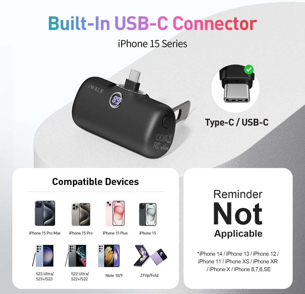 iWALK Taşınabilir Şarj Cihazı iPhone Pembe