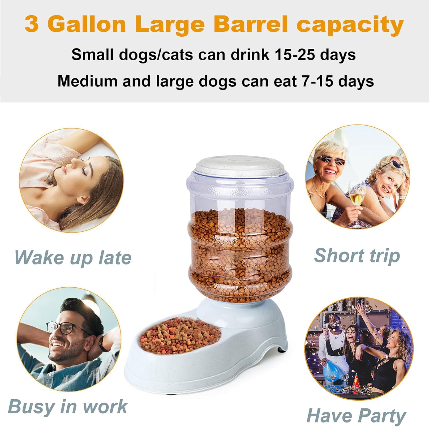Comederos automáticos para perros, dispensador de comederos para perros grandes, dispensador de comida por gravedad para perros y gatos con capacidad de 3 galones, dispensador de comida grande para perros, comedero para mascotas, comedero por gravedad para perros y gatos