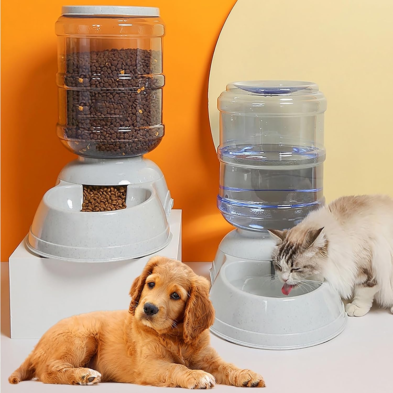 Comederos automáticos para perros, dispensador de comederos para perros grandes, dispensador de comida por gravedad para perros y gatos con capacidad de 3 galones, dispensador de comida grande para perros, comedero para mascotas, comedero por gravedad para perros y gatos