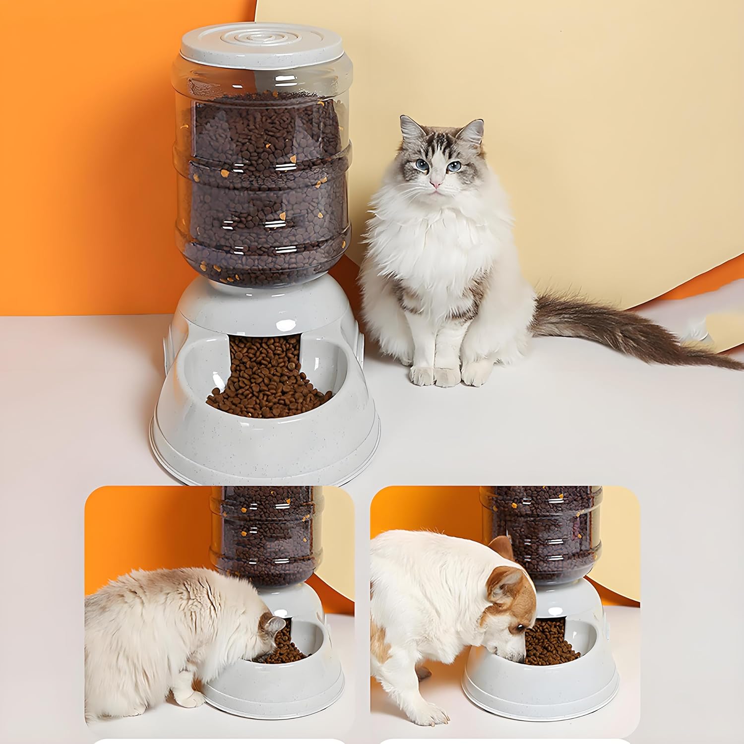 Comederos automáticos para perros, dispensador de comederos para perros grandes, dispensador de comida por gravedad para perros y gatos con capacidad de 3 galones, dispensador de comida grande para perros, comedero para mascotas, comedero por gravedad para perros y gatos