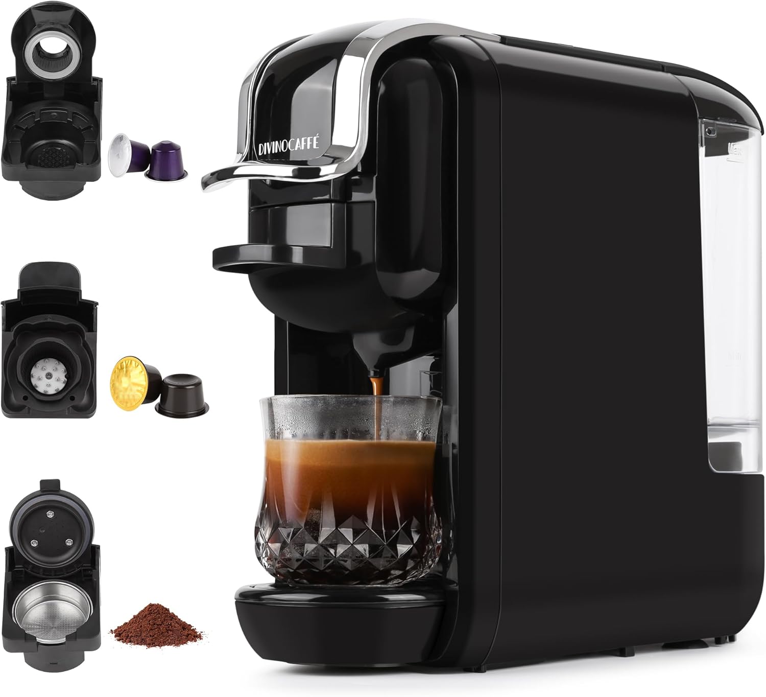 Espresso Maker for Nespresso Capsule, Lavazza Blue Capsule  Coffee Powder, 19 Bar Pump Pressure Makes Authentic Espresso Coffee, Mini Espresso Coffee Machines with Removable Water Tank. · v2