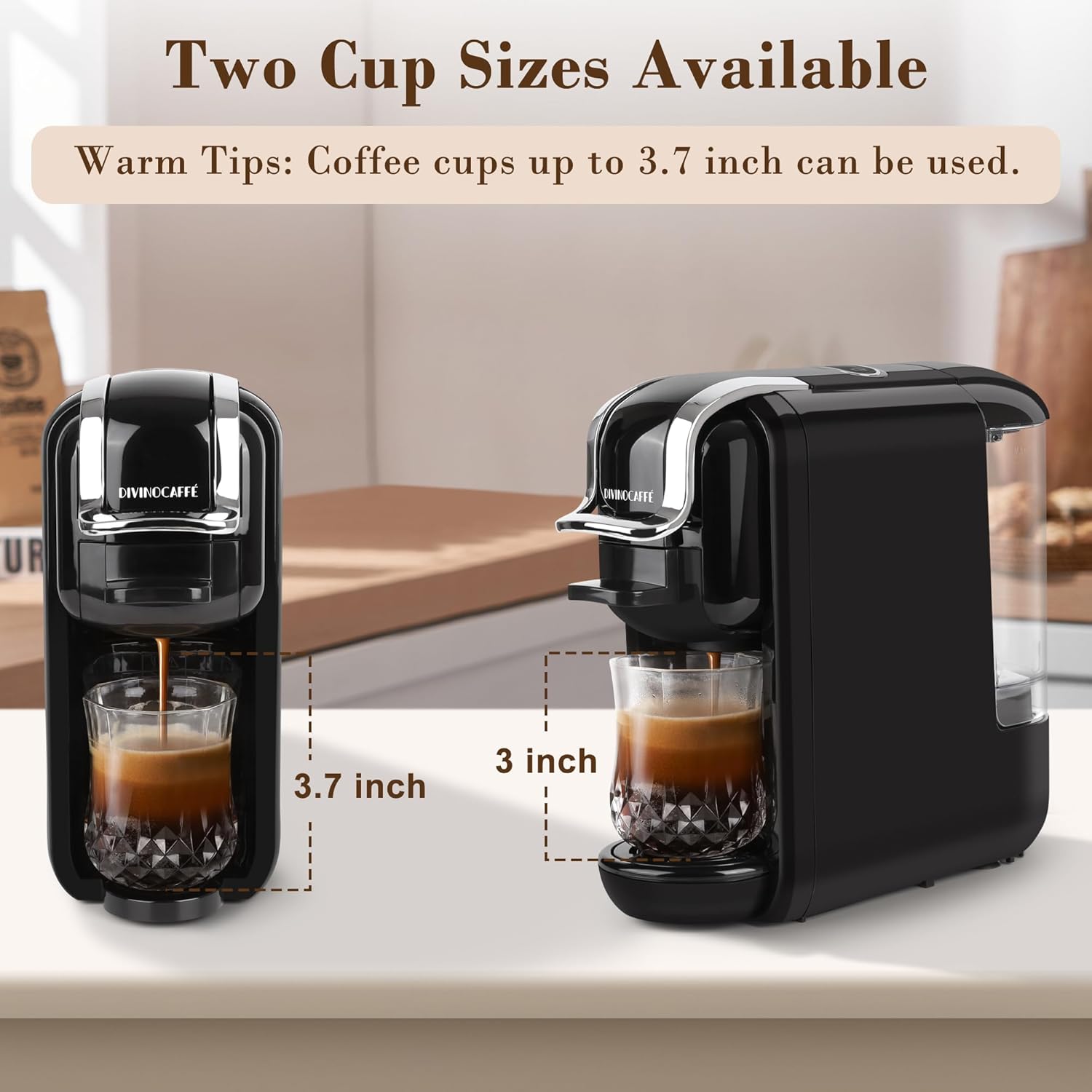 Nespresso Kapsülü için Espresso Makinesi, Lavazza Mavi Kapsül Kahve Tozu, 19 Bar Pompa Basıncı Otantik Espresso Kahve Yapar, Çıkarılabilir Su Tanklı Mini Espresso Kahve Makineleri.
