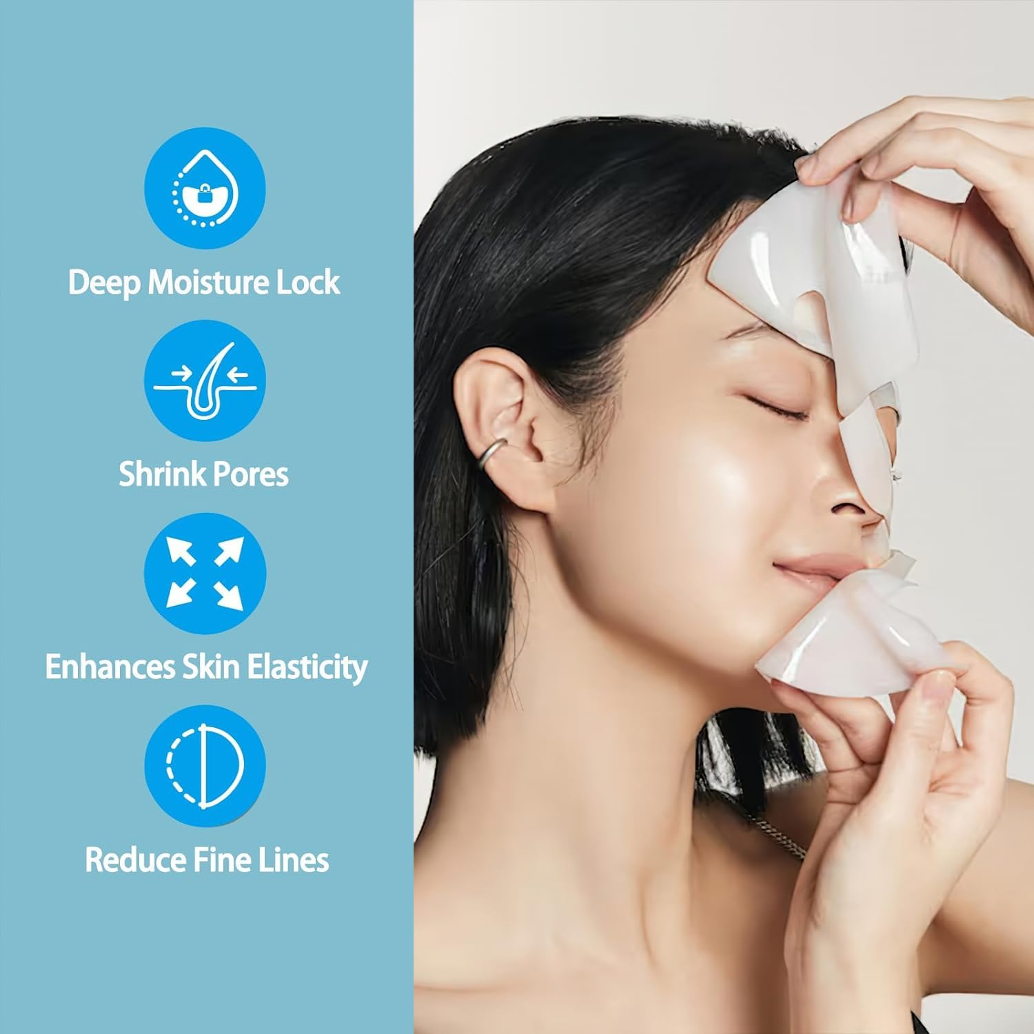 Collagen Face Mask - Hydrating Overnight Collagen Face Mask Deep Collagen Anti Wrinkle Lifting Mask - Pure Collagen Films for Improve Elasticity Firming And Moisturizing (4 pcs/1 Box)