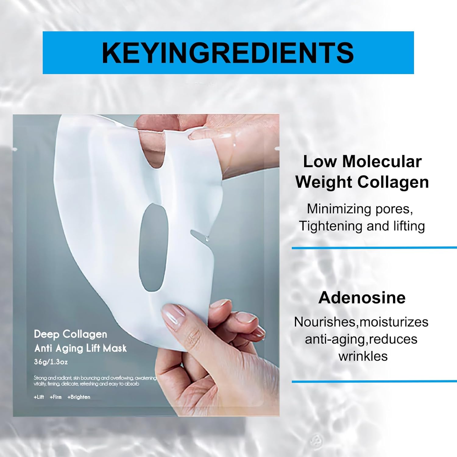 Collagen Face Mask - Hydrating Overnight Collagen Face Mask Deep Collagen Anti Wrinkle Lifting Mask - Pure Collagen Films for Improve Elasticity Firming And Moisturizing (4 pcs/1 Box)