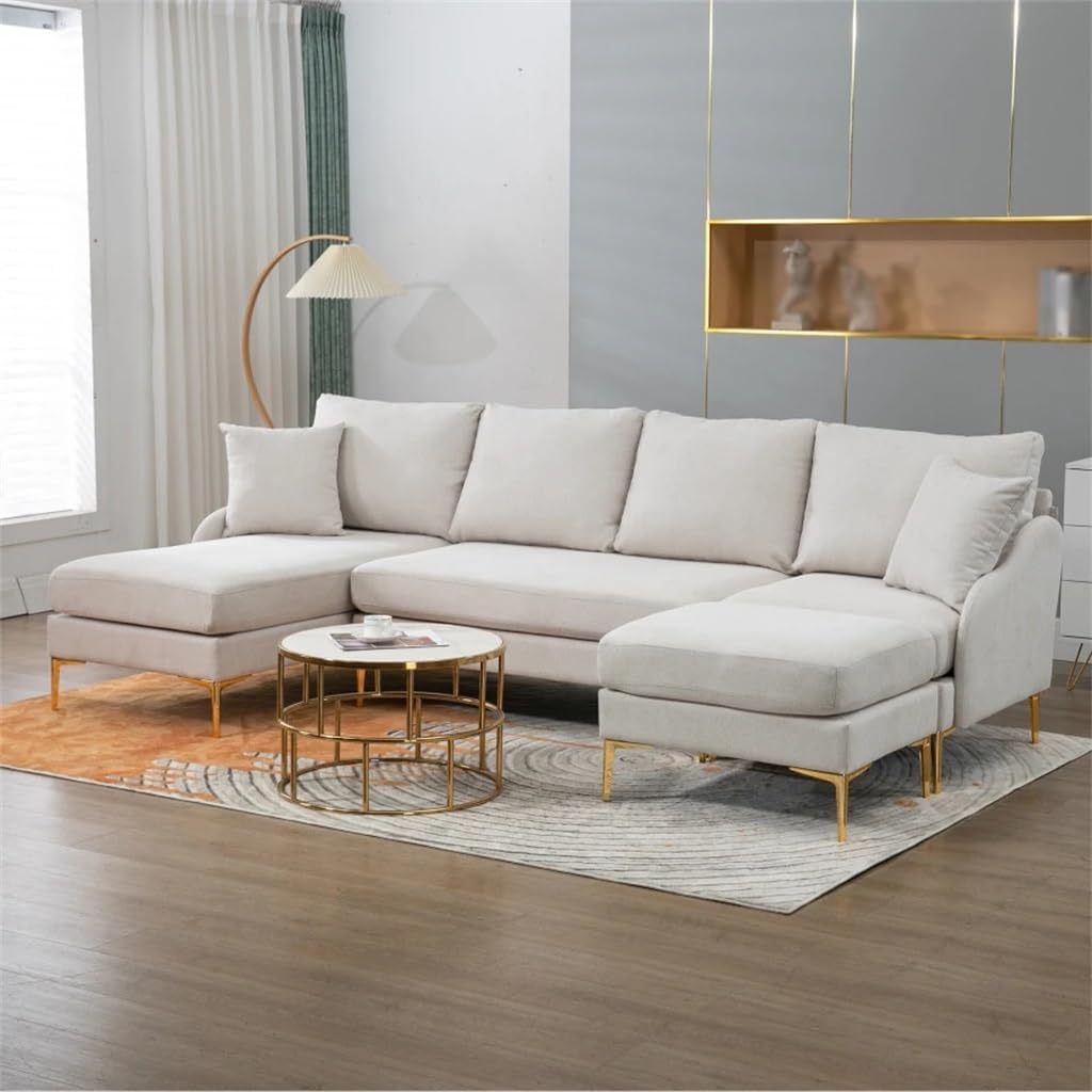 110' U-Shape Convertible Sofa,Left Or Right Chaise of Sectional Sofa, Upholstered Living Room · v2