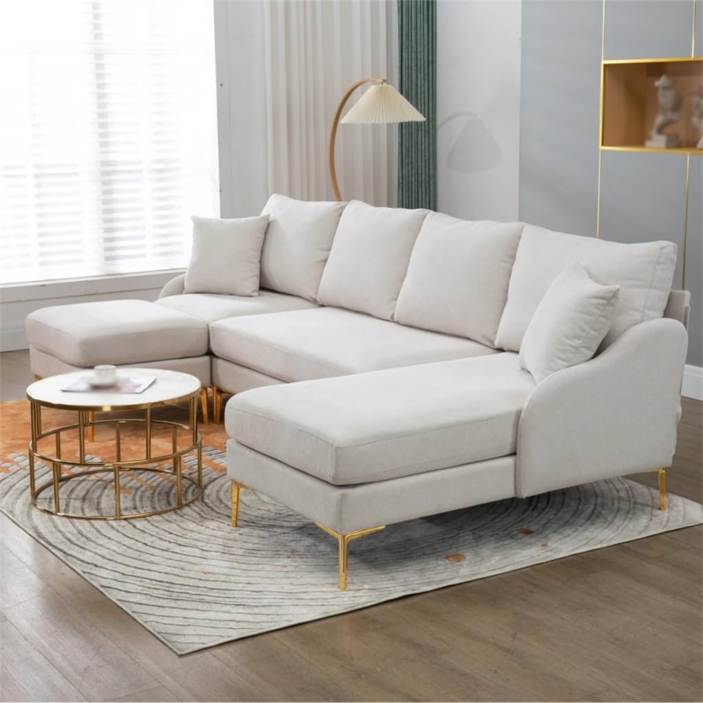 110' U-Shape Convertible Sofa,Left Or Right Chaise of Sectional Sofa, Upholstered Living Room · v2