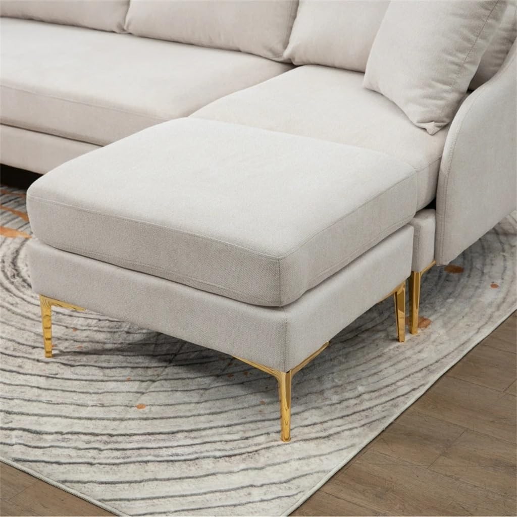 110' U-Shape Convertible Sofa,Left Or Right Chaise of Sectional Sofa, Upholstered Living Room · v2