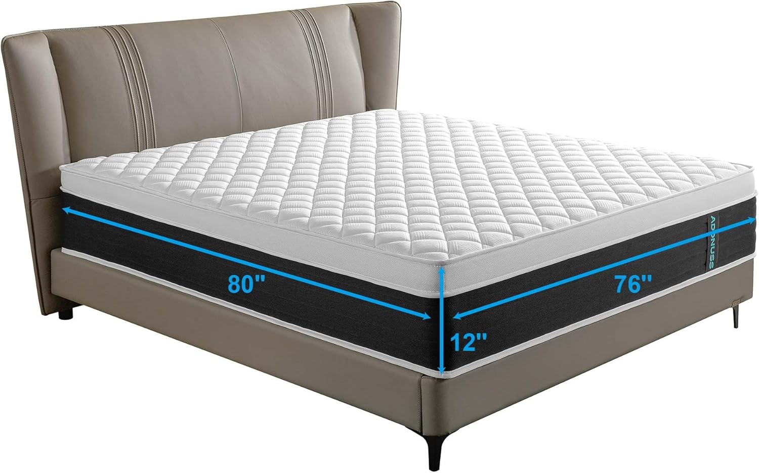 Colchón king size, colchón King híbrido de 12 pulgadas en una caja, espuma viscoelástica de gel y bolsillos, colchones de muelles interiores para aliviar la presión, felpa mediana, aislamiento del movimiento, CertiPUR-US.