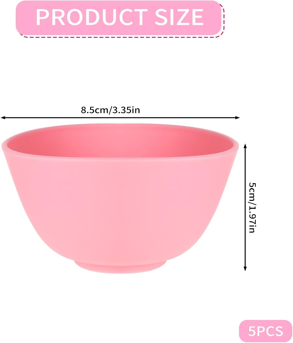 5 Pcs Face Mask Mixing Bowl for Mud Mask 3.3 Inch Silicone Facial Mask Mixing Bowl for Facial Mask and Other Skincare Products Multi Colored Facial Bowls Esthetician for Family or Beauty Practitioners